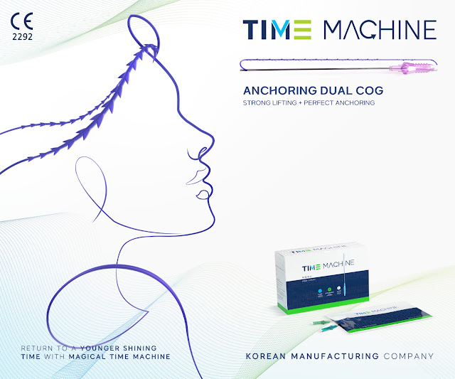 شركة Timemachine Lift Thread الكورية تحصل على براءة اختراع لتصميم خيوط الشد PDO ذات التثبيت المزدوج Anchoring Dual Cog